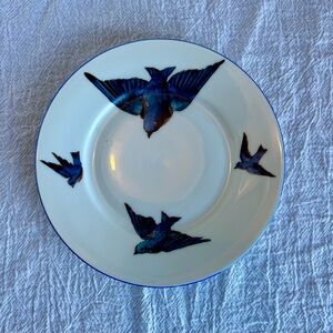 Vintage 1918 Austrian Victoria Porcelain Blue Bird Plate